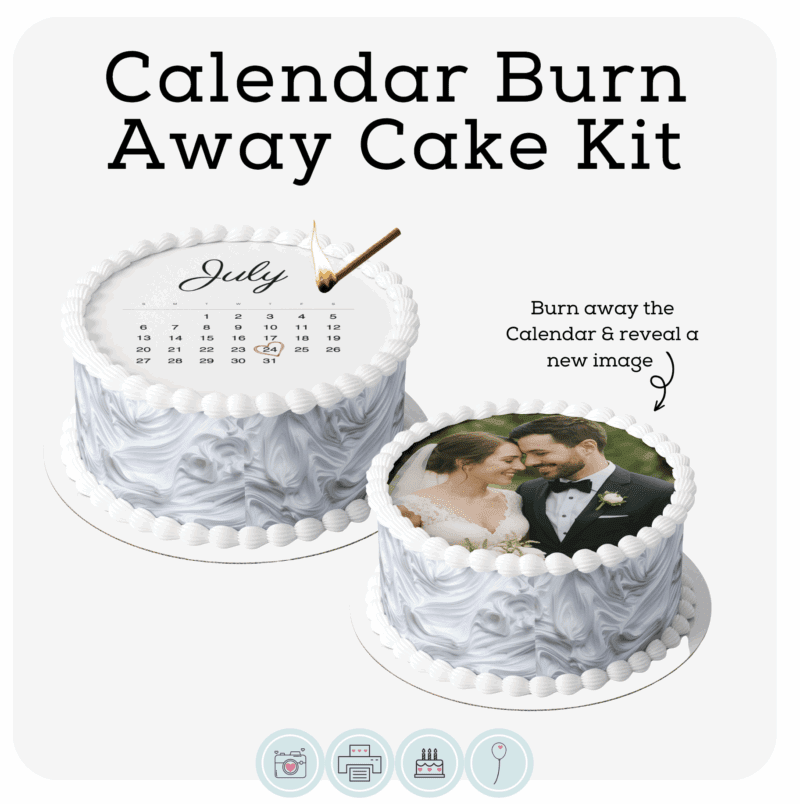 Calendar Burn Away Cake Topper Kit